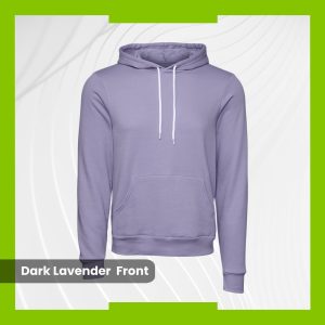 Bella+Canvas Fleece Hoodie - Dark Lavender with White Drawstring
