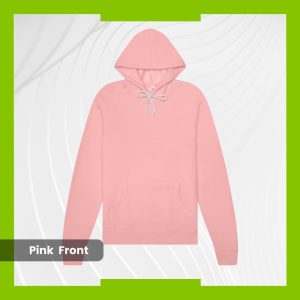 Bella+Canvas Fleece Hoodie - Pink with White Drawstring
