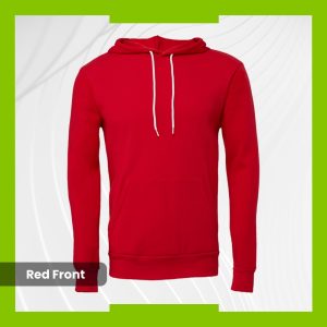 Bella+Canvas Fleece Hoodie - Red with White Drawstring