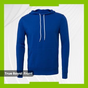 Bella+Canvas Fleece Hoodie - True Royal with White Drawstring