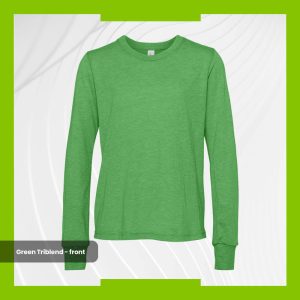Bella+Canvas Youth Long Sleeve - Green Triblend